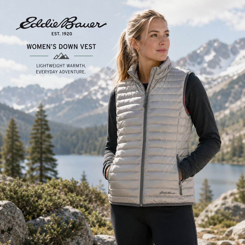 Eddie Bauer Down Vest Womens XS Gray Silver Micro Puff EB 700 Hiking Skiing
